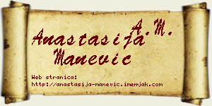Anastasija Manević vizit kartica